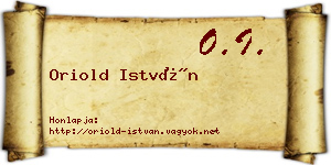 Oriold István névjegykártya